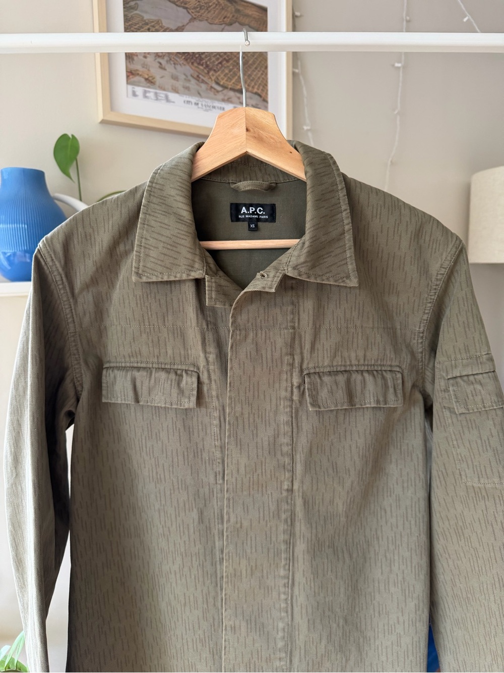 A.P.C. Men's Olive Green Utility Jacket
